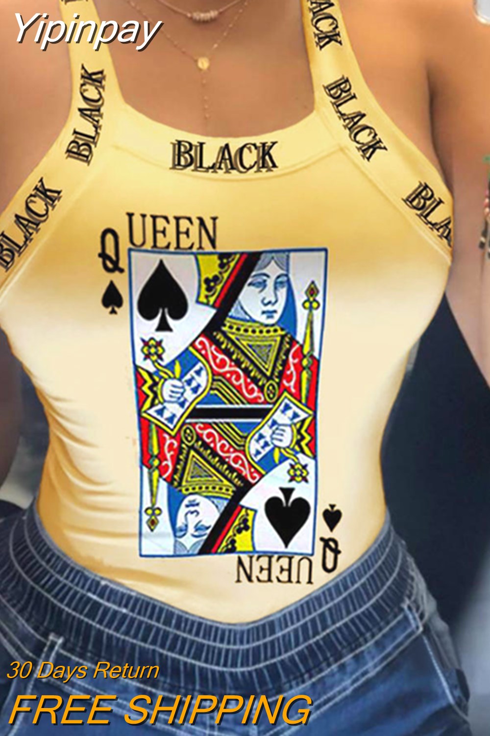 Yipinpay Women's Sexy Sling Print T-Shirt Small Vest Top Summer Casual Cool Sleeveless Top