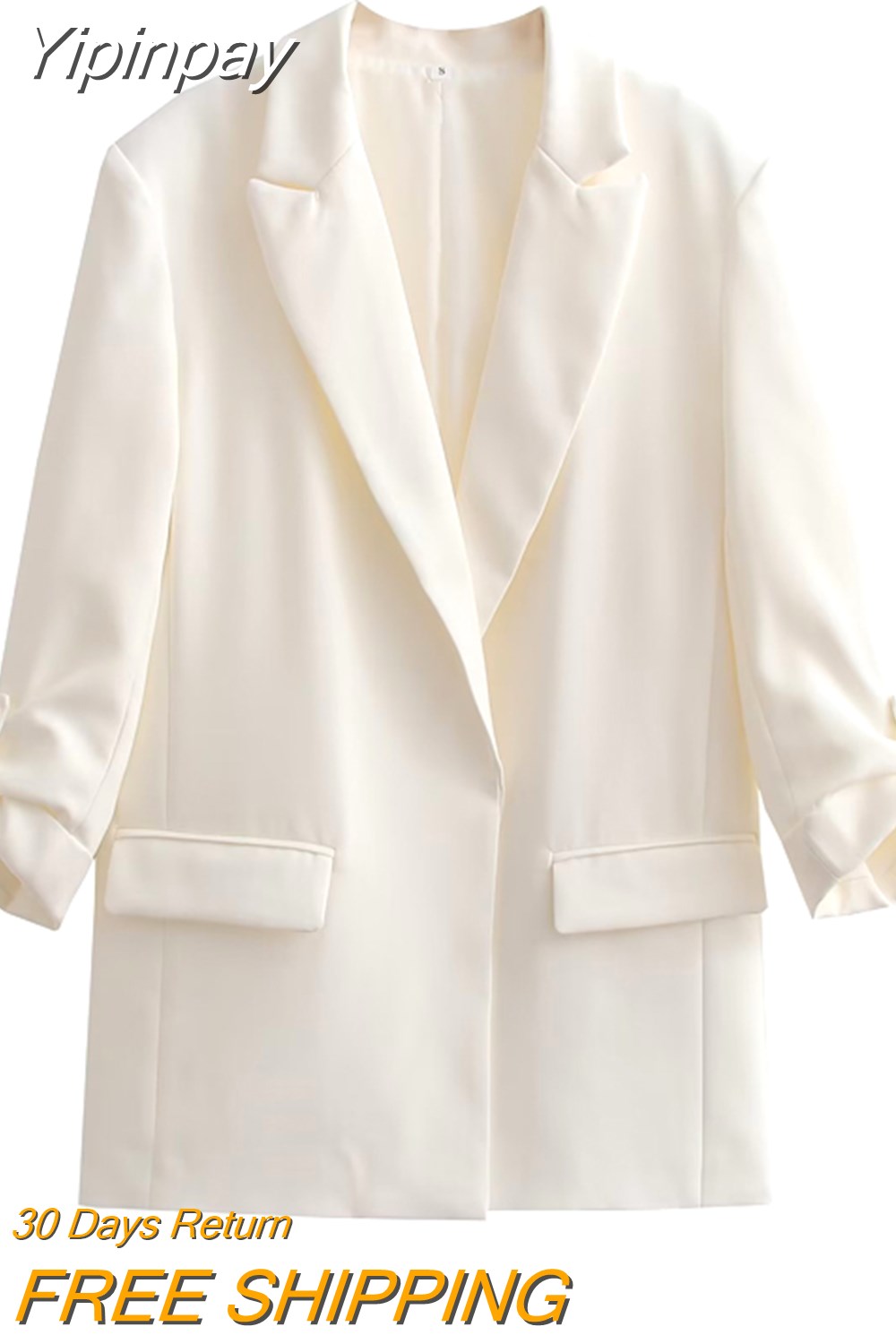 Yipinpay 2023 Purple Blazer Women Office Chic And Elegant Woman Jacket Turn Up Sleeve Women's Spring Jacket New In Outerwears