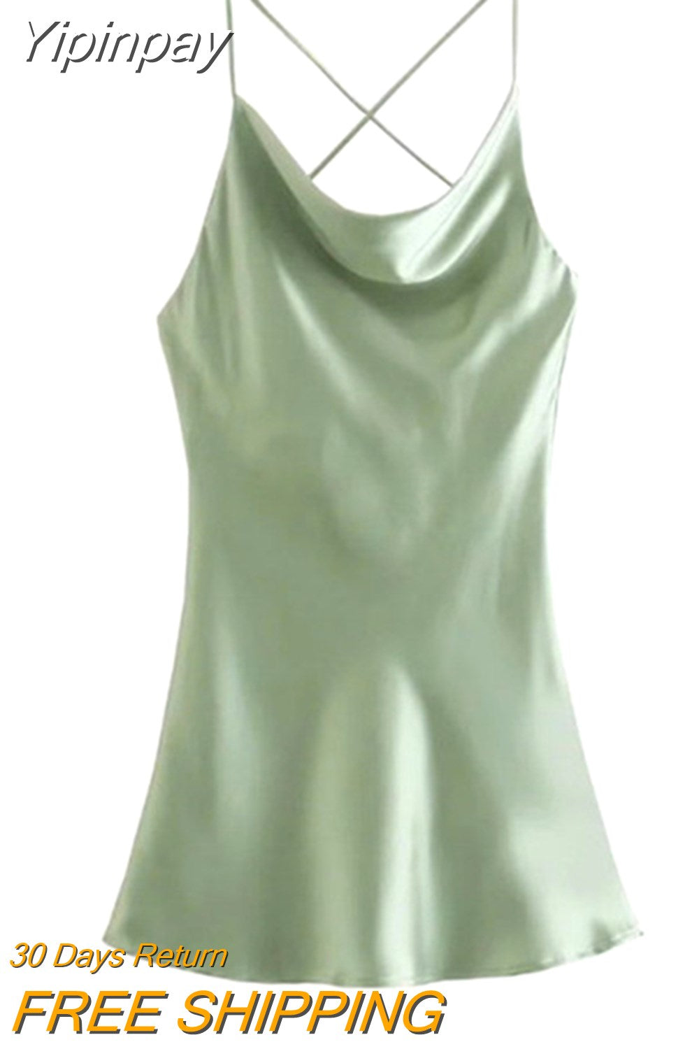 Yipinpay 2023 Green Slip Dress Woman Mini Satin Dress Women Backless Pink Summer Dresses Thin Straps White Black Night Dresses