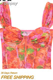 Yipinpay Floral Tulle Corset Top Women Mesh Crop Top Woman Off Shoulder Bustier Sexy Tops Y2k Backless Tank Tops For Women 2023