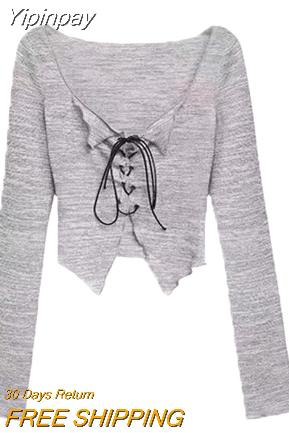 Yipinpay Summer Korean Fashion Suit 2 Piece Set Casual Strap Black Camis + Long Sleeve Knitted Crop Tops Thin Pure Color Blouse Chic