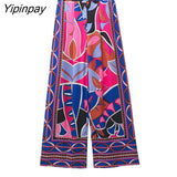 Yipinpay 2023 Print Shirt Women Vintage Long Sleeve Top Female Fashion Streetwear Collared Shirt Woman Summer Elegant Blouses