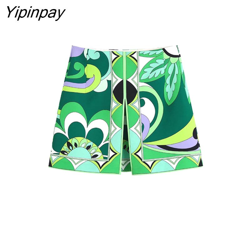 Yipinpay 2023 Print Shirt Women Vintage Long Sleeve Top Female Fashion Streetwear Collared Shirt Woman Summer Elegant Blouses