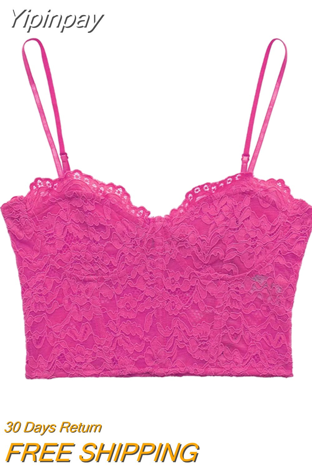 Yipinpay 2023 Lace Corset Top Female Black Crop Top Women Cut Out Sexy Tank Top Woman Orange Rosy Backless Summer Bustier Tops Y2k