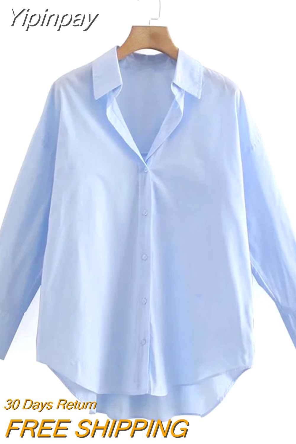 Yipinpay Top Woman Yellow Button Up Shirt Women Long Sleeve Spring 2023 Office Blouse Female Asymmetric Hem Chic Pink Shirt