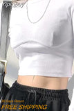 Yipinpay White Basic T-shirt Women Design Chest Type Crop Tops Aautumn New Skinny Long Sleeve Tees Female