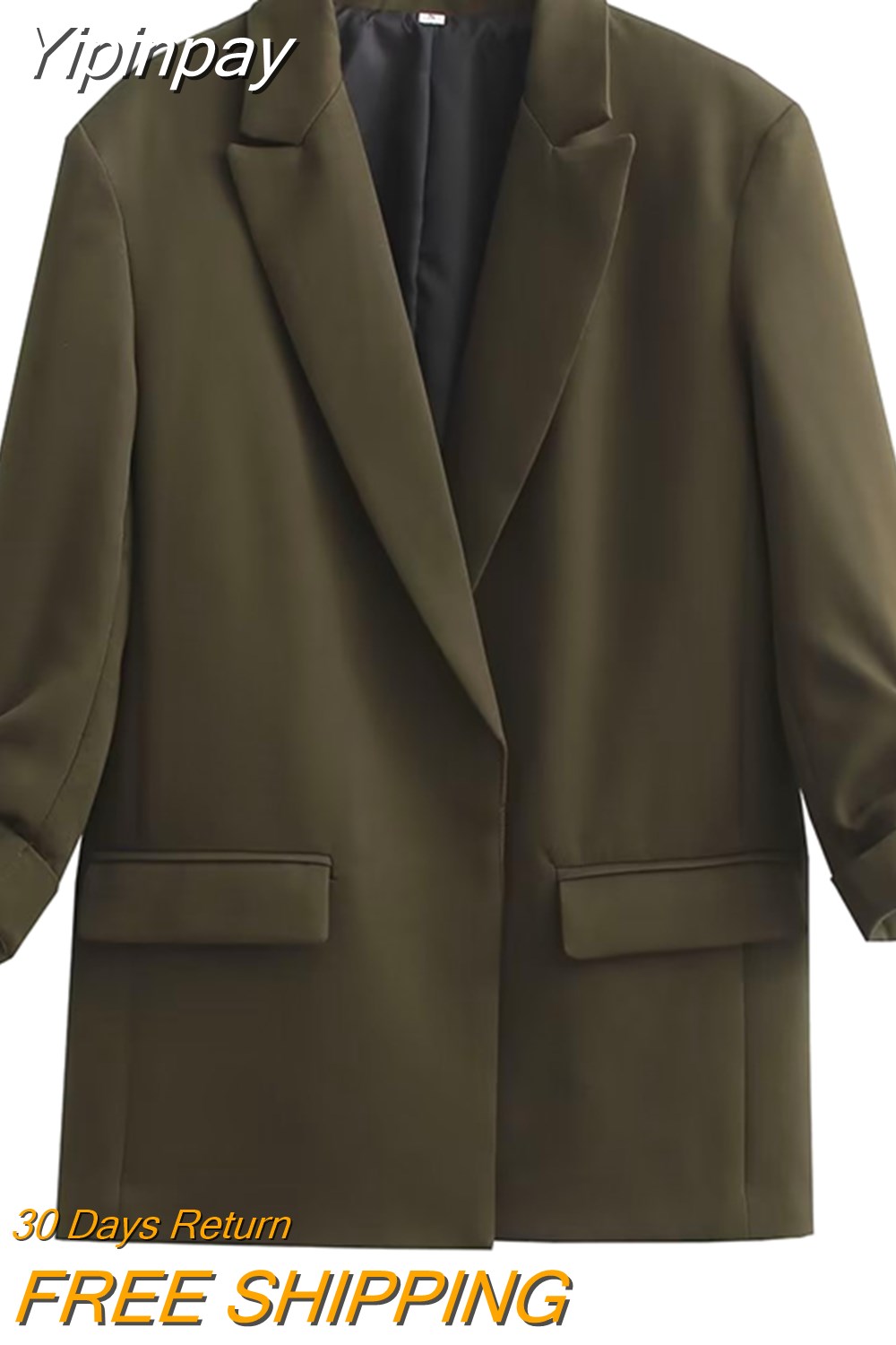 Yipinpay 2023 Purple Blazer Women Office Chic And Elegant Woman Jacket Turn Up Sleeve Women's Spring Jacket New In Outerwears