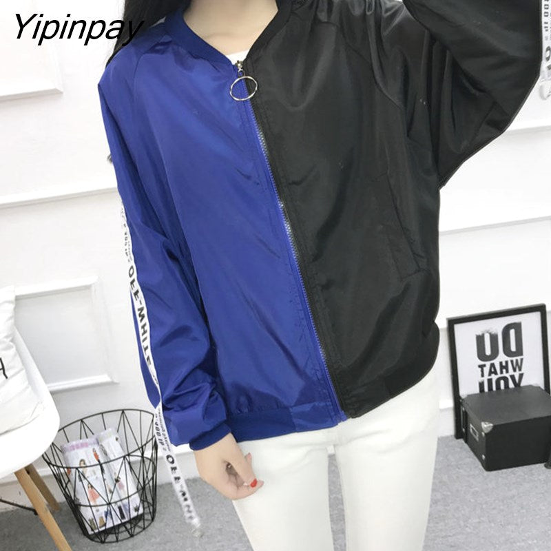 Yipinpay Women 2023 New Women's Basic Jacket Fashion Thin Girl Windbreaker Outwear Bomber Female Baseball Women Men Coat