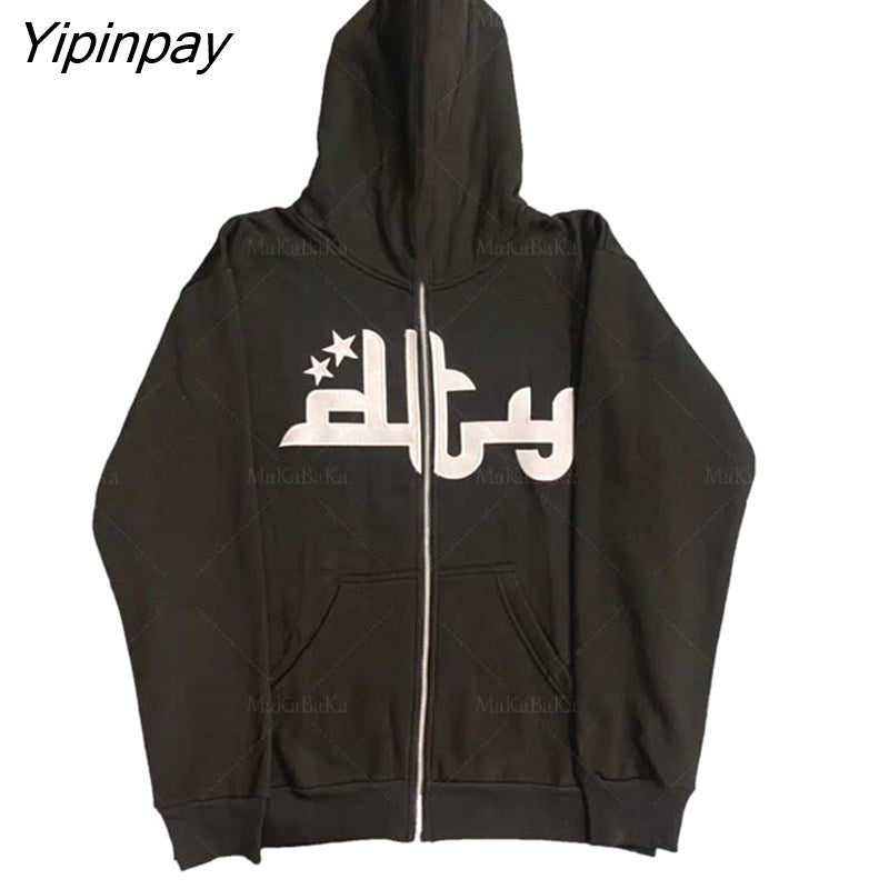 Yipinpay Hoodie Fashion Star graphics Print Men's hoodies Sweatshirt gothic Sport Coat Long Sleeve Oversized hoodie jacket Tricolor 319-2