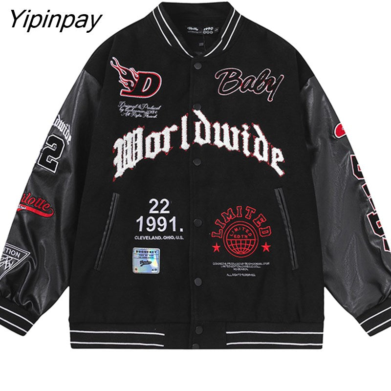 Yipinpay Jackets Winter Cardigan Harajuku Embroidery Graphic Long Sleeve Y2k Coats Hip Hop Streetwear Aesthetic Women Clothes