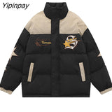 Yipinpay Women Parkas Embroidery Graphic Star Zipper Cardigan Coats Winter Down Jacket Streetwear Oversized Fashion Long Sleeve Clothes