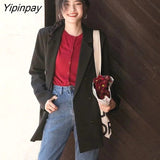 Yipinpay 2023 Autumn Korean Style Long Sleeve Pink Women Blazer Office Lady Suit Blazers Work Winter Female Loose Clothing Coat