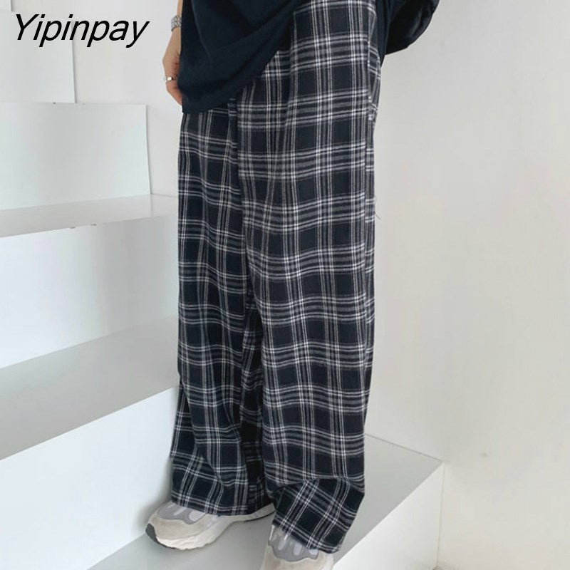 Yipinpay Pants Women Casual Chic Oversize 3XL Loose Wide Leg Trousers Ins Retro Teens Harajuku Hip-hop All-match Unisex Streetwear