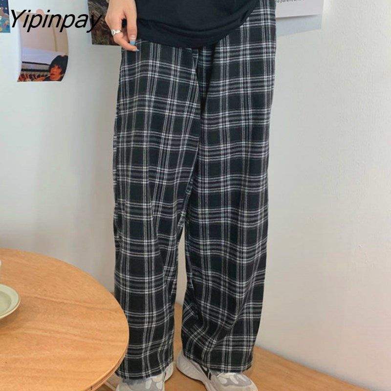 Yipinpay Pants Women Casual Chic Oversize 3XL Loose Wide Leg Trousers Ins Retro Teens Harajuku Hip-hop All-match Unisex Streetwear