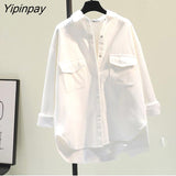 Yipinpay 2023 Winter Korean Style Long Sleeve Wool Liner Loose Corduroy Shirt Women Causal Button Tunic Blouse Female Tops Coat