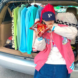 Yipinpay Womens Coats and  Y2K Jackets High Street Hip Hop Baseball Uniforms Street Casual Coat Loose Stitching Jacket Tops BRATZ Summer