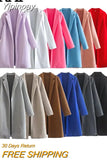 Yipinpay Multicolor Long Coat Women Long Sleeve Winter Woman Coat 2023 Chic And Elegant Woman Jacket Fashion Streetwear Cardigans