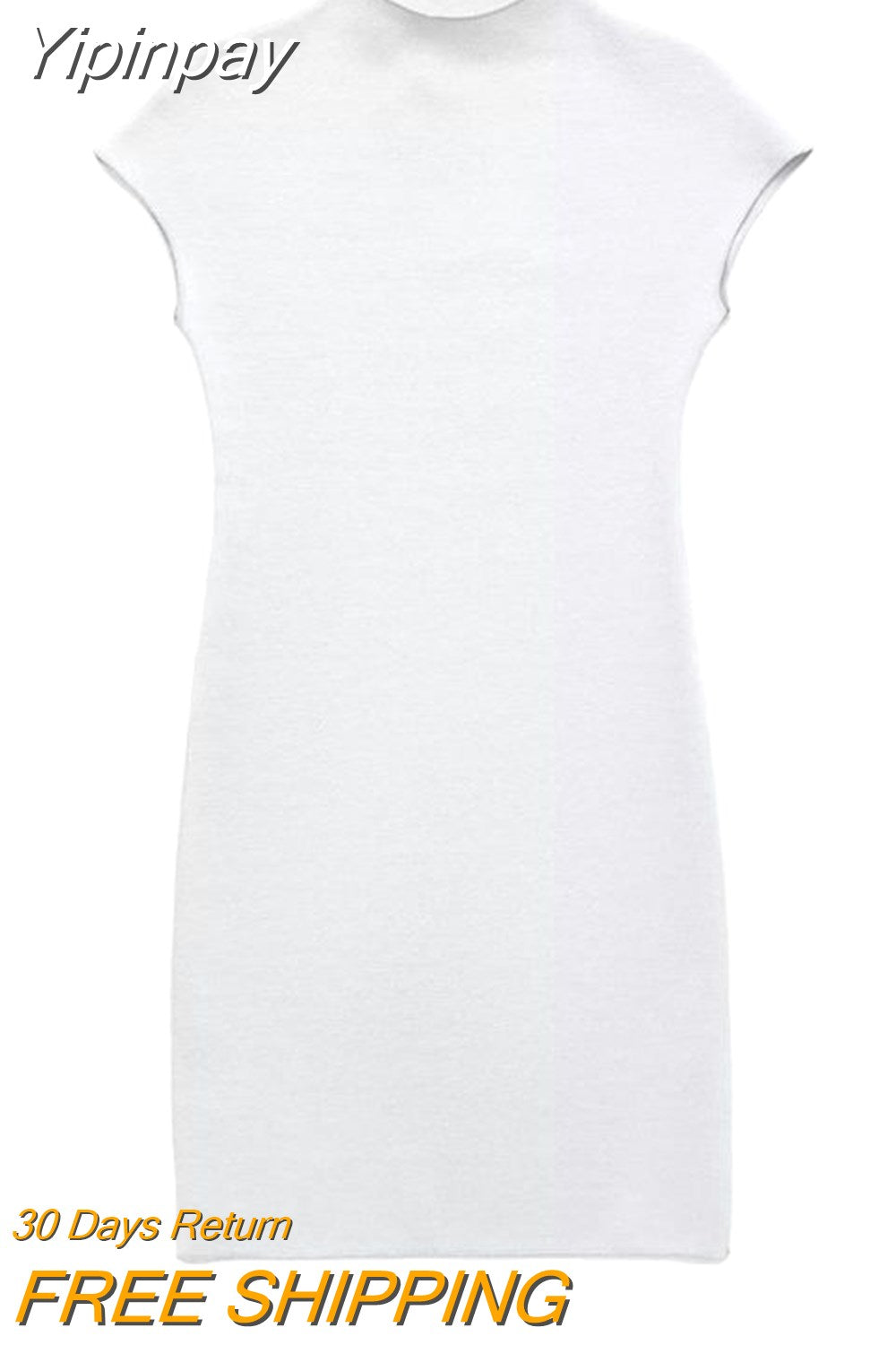 Yipinpay 2023 Knitted Dresses For Women Beige Mini Bodycon Dress Women Sleeveless Elegant Sexy Short Dresses Woman Party Dress
