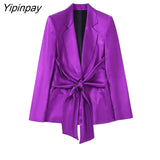Yipinpay New Spring Autumn Women Blazer Coats Sets 2023 Fashion Office Outfits Solid Jackets+Trousers Basic Zipper Long Pant