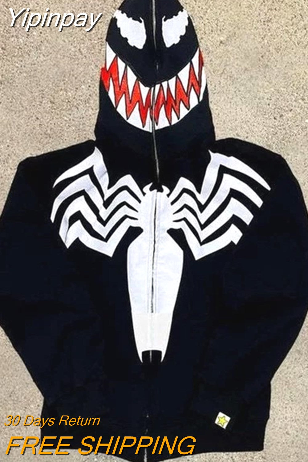 Yipinpay New Y2K Hoodie Hip Hop Camouflage Print Oversized Zipper Hooded Sweatshirt Harajuku Street Punk Rock Jacket Tops Streetwear