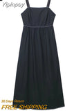 Yipinpay Black Slip Dress Woman Bow Backless Long Dress Women Sleeveless Midi Party Dresses Women Casual Summer Women's Dresses