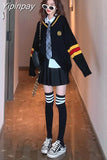 Yipinpay Sets Women Set Japanese Shirt + Sweater + Skirt + Tie +Sock Preppy Style Girl Sweet Set