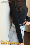 Yipinpay Turtleneck Sweater Women Autumn Casual Thin Long Sleeve Tops Base Knitted Sweaters Solid Color Slim Stretch Pullovers
