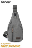 Yipinpay New Casual Men Vintage Canvas Zipper Hiking Bicycle Waist Packs Fanny Pack Pouch Bags