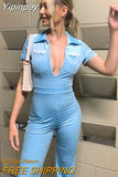 Yipinpay Green Zipper Velvet Jumpsuits For Women Short Sleeve Wide Legs Jumpsuit 2023 Autumn Femme Turn-down Collar Sexy Outfits