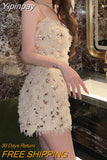 Yipinpay Strap Y2k Mini Dress Party Casual 2023 Spring Long Sleeve Vintage Fashion Dress Woman One Piece Dress Korean Slim Design