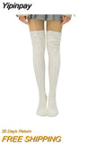 Yipinpay Long Socks Female Lingerie Knitted Thigh High Socks Harajuku Sexy Compression Stockings for Women Autumn Winter 2023