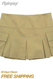 Yipinpay Women's Skort Pleated Mini Skirt Shorts Women High Waist Short Skirt Woman Fashion Streetwear Y2k Baggy Casual Shorts