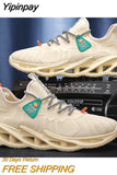 Yipinpay Summer Men's Thin Tide Shoes Hollow Breathable Men's Tide Brand Sneakers Running Net Shoes Youth Blade Shoes