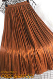 yipinpay Summer Thin Pleated Skirts Women 2023 New Stylish Luxury High Waist Korean Midi Faldas Plain Simple Swing A-line Skirt