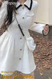 Yipinpay Autumn Pure Color Y2k Mini Dress Casual Elegant Short Party Dress Woman Slim Long Sleeve Korean Fashion Dress Design Chic