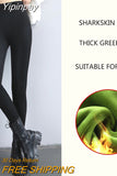 Yipinpay Autumn Winter Women's Pants Leather Leggings Female Warm High Waist Push Up Fleece PU Pants Black Tights Sexy Free Shipping