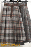 Yipinpay Style Long Skirts for Women Big Size Y2k Clothes Formal Plaid Skirt Fashion 2023 Luxury High Quality Vintage a Line Skirt