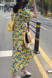 Yipinpay Dress Yellow Robe Longue Puff Sleeve Casual Midi Korean Summer Beach Vestido Festa Ladies Purple Dresses Moda Feminina