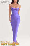 Yipinpay Women Maxi Bodycon Dress 2023 New Arrivals Lined Pink Spaghetti Strap Dress Sexy Celebrity Club Night Party Dresses