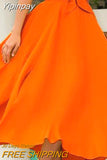 Yipinpay Women High Waist Flared Pleated Long Gypsy Bandage Solid color Fashion Lovely Maxi Skirt Full Length