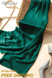 Yipinpay Summer Acetate Satin Women's Wide Leg Pants High Waist Casual Elegant Saggy Ice Silk Woman Trousers Loose Capris Pants
