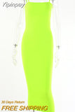 Yipinpay Spaghetti Strap Backless Sexy Long Dress Party Off Shoulder Strapless Summer Maxi Dress Black Bodycon Dress Women 2023