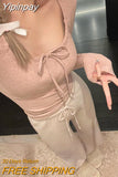 Yipinpay Spring Bodycon Slim Y2k Crop Tops Casual Basic Korean Fashion Pullover Woman Design Long Sleeve Elegant Clothing Female