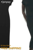 Yipinpay 2023 Black Long Dress Women Summer Bodycon Dress Women Short Sleeve Elegant Party Dresses Midi Evening Dresses For Prom