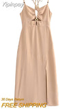 Yipinpay Fashion Dresses for Women 2023 Summer New In Dresses Female Chic and Elegant Slip Dress Ladies Slim Backless Sexy Dress