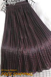 yipinpay Summer Thin Pleated Skirts Women 2023 New Stylish Luxury High Waist Korean Midi Faldas Plain Simple Swing A-line Skirt