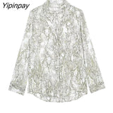 Yipinpay New Summer Women Animal Print Shirt Pants Sets 2023 Turn-Down Collar Soft Blouse Casual Elastic Waist Pants Outwear