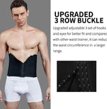 Yipinpay Men's Popular Style Three-Breasted Plastic Belt Neoprene Fitness Sweating Back Support Belt