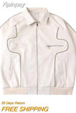 Yipinpay Leather Bomber Jackets Women 2023 Fashion Pu Baseball Outerwear Varsity Jacket Streetwear Hip Hop Y2k Unisex Men Top Coats