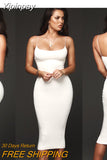 Yipinpay Women Lady V-Neck Pencil Dress Solid Color Backless Spaghetti Strap Bodycon Slim Slip Dress Summer Beach Sundress